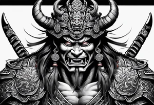 demon samurai tattoo idea