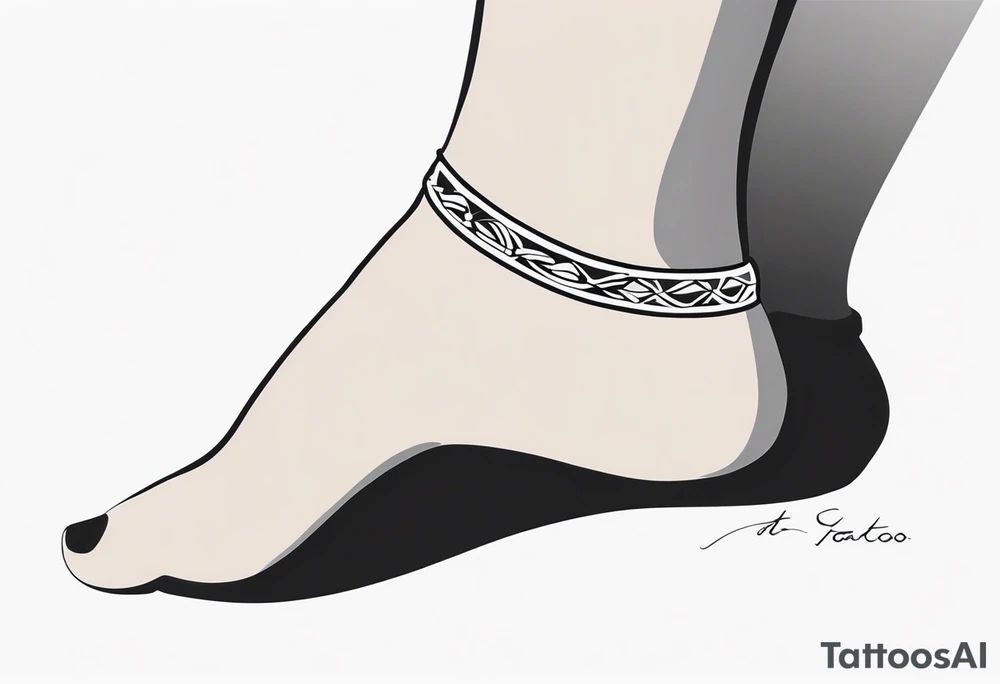 feminine ankle bracelet taytoo tattoo idea