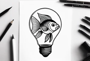 A goldfish in a lightbulb tattoo idea
