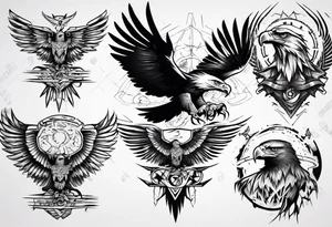 mystical eagle tattoo idea