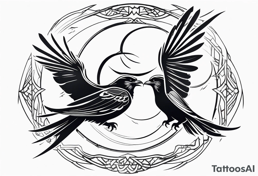 Hugin and Munin flying tattoo idea