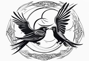 Hugin and Munin flying tattoo idea