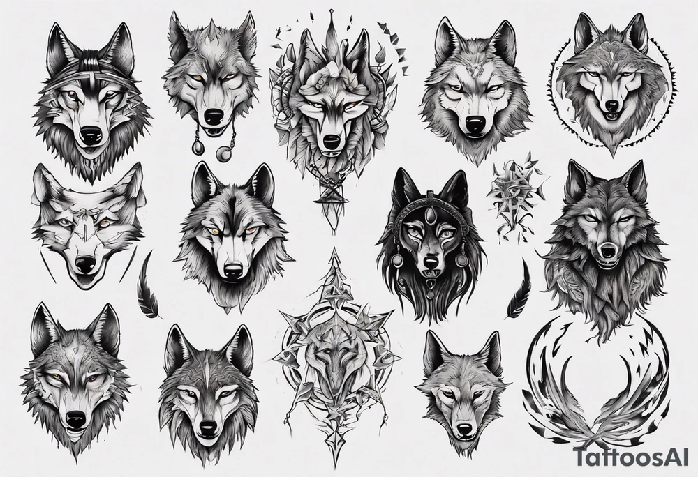 wolf dance tattoo idea