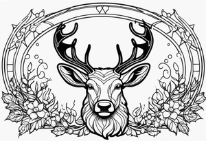 santa Claus reindeer tattoo idea