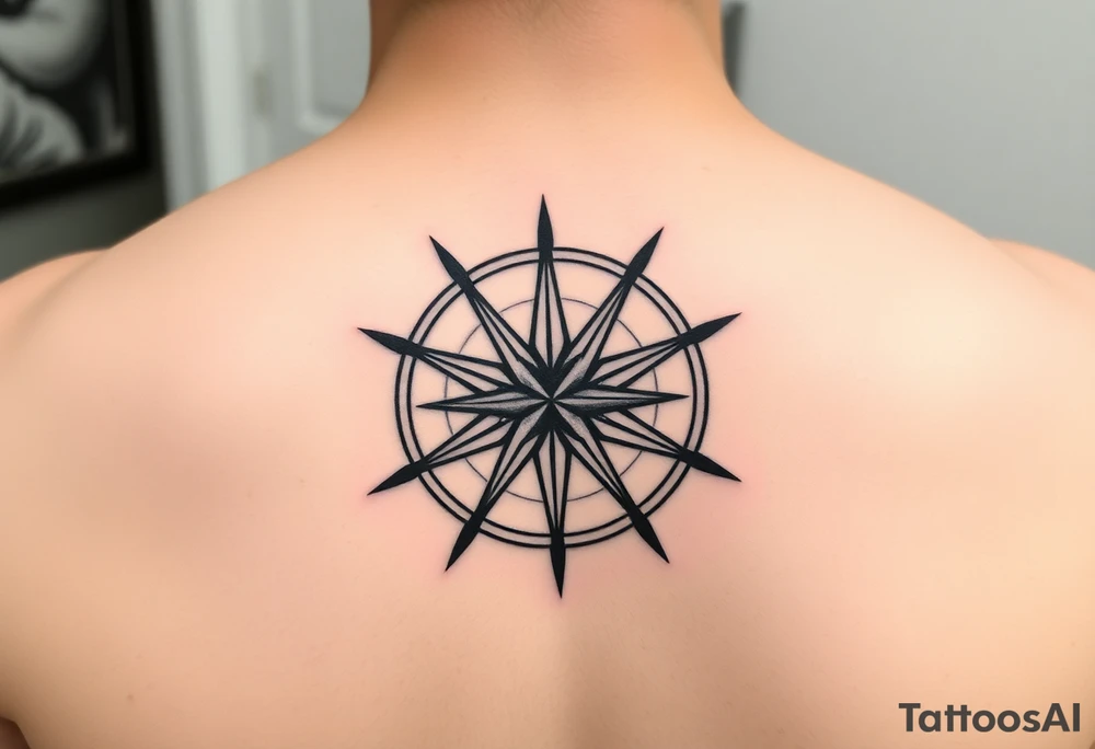 Double layered Compass rose tattoo idea