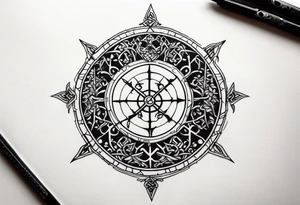 vegvisir & yggdrasill tattoo idea