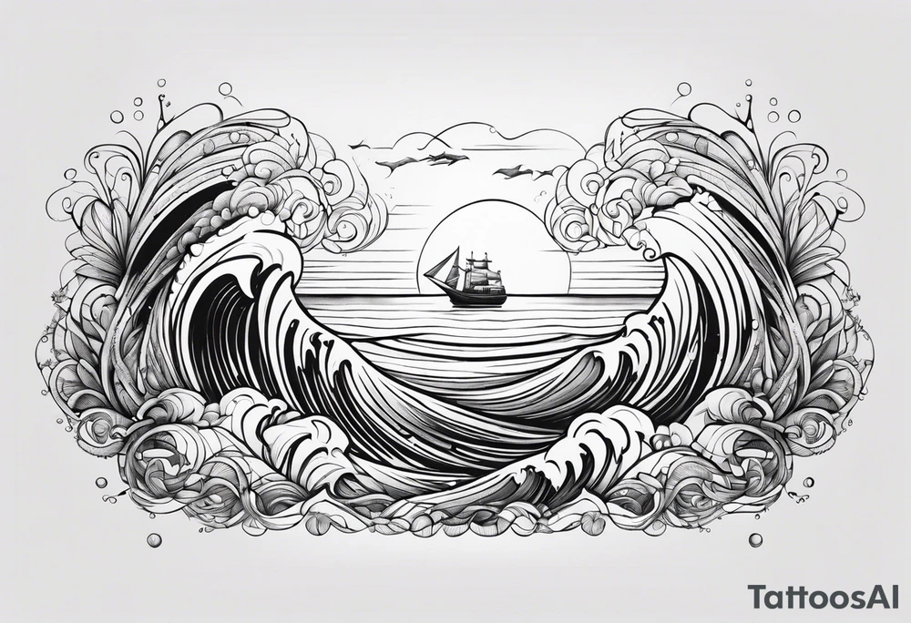 sea water tattoo idea