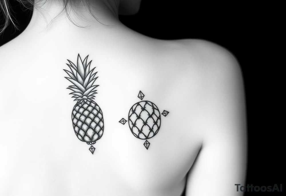 pineapple crowns diamonds vagina anus tattoo idea