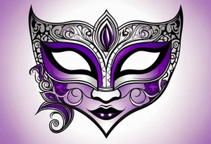 Unhappy Masquerade mask that is purple and black tattoo idea