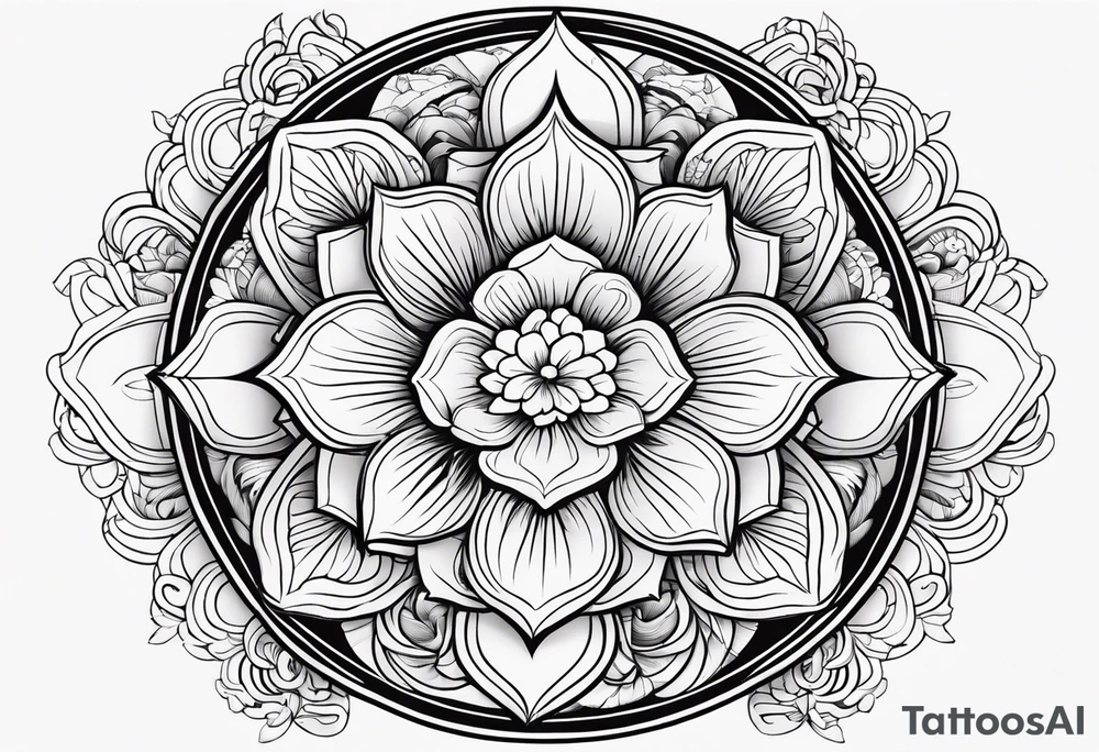 Amuleto japonés con flor tattoo idea