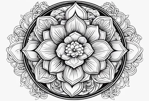 Amuleto japonés con flor tattoo idea