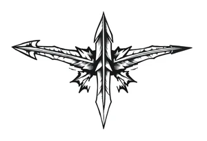 thick arrow look down tattoo idea
