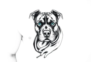 pitbull blue eyes gambling woman tattoo idea