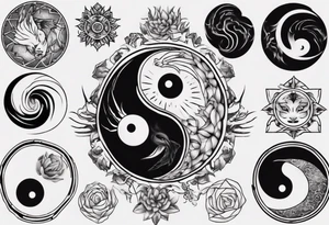 Stone with the style of ying and yang tattoo idea