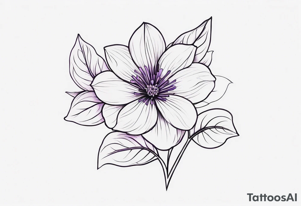 violet flower tattoo idea
