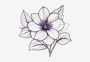 violet flower tattoo idea