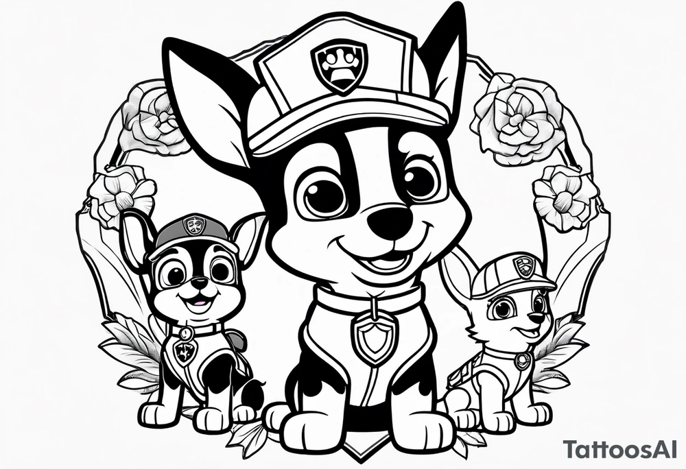 stitch paw patrol tattoo idea