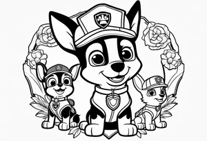 stitch paw patrol tattoo idea