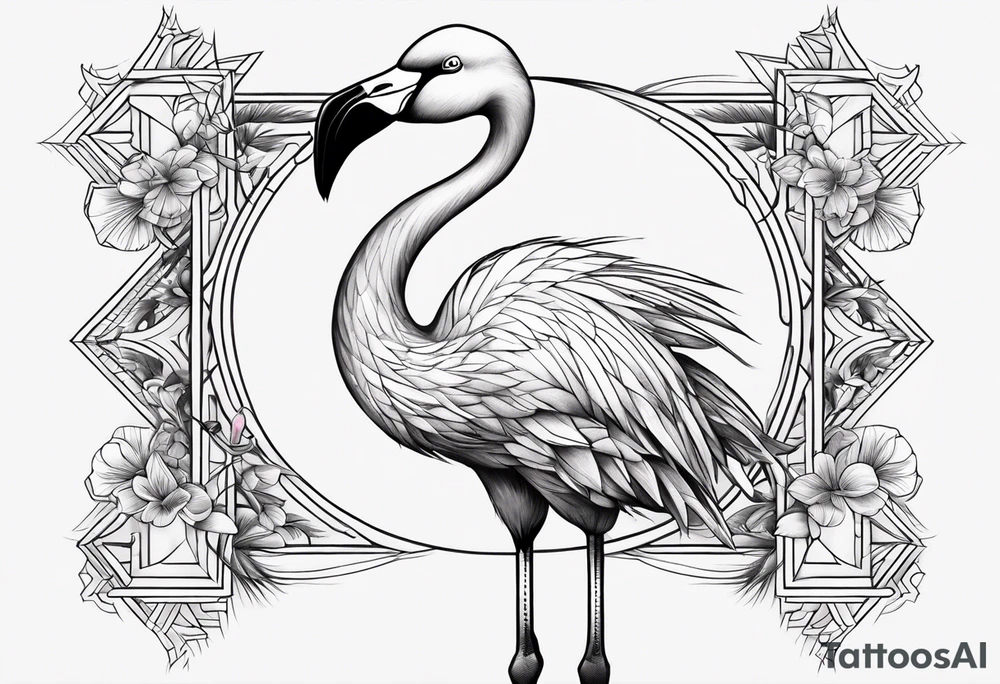 cute flamingo tattoo idea