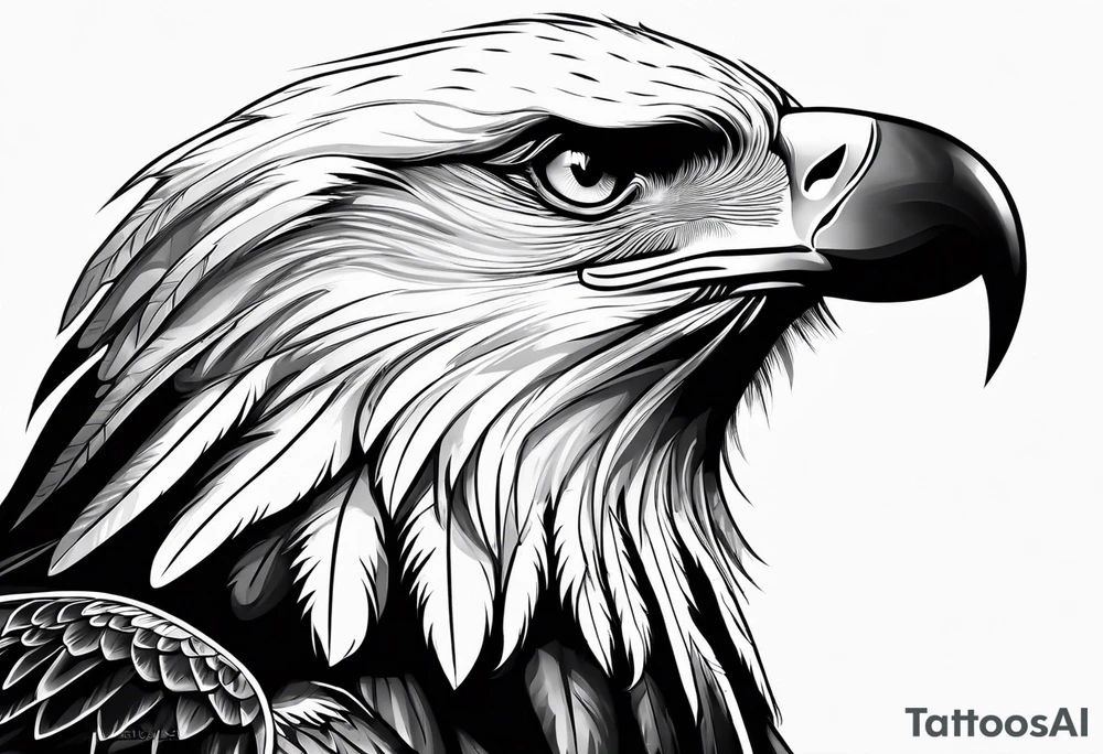 50/50 eagle male human spiritual warrior rebirth into light tattoo idea