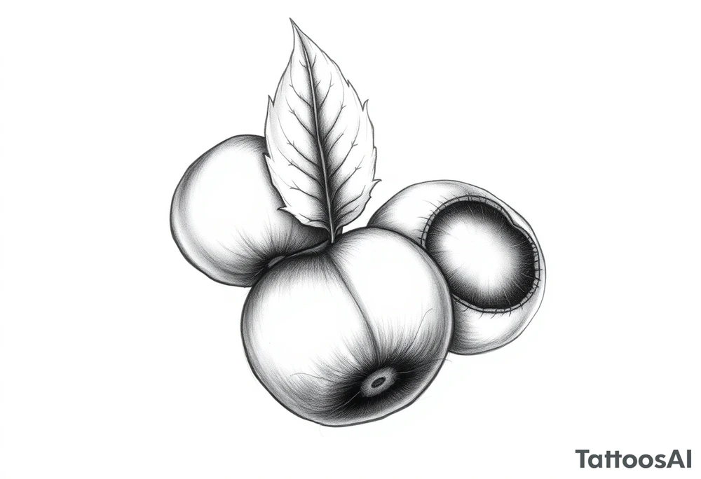 Three haselnuts with one leave tattoo idea