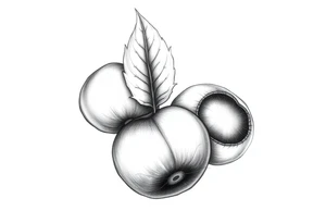 Three haselnuts with one leave tattoo idea