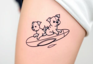 two dogs on an airplane tattoo idea