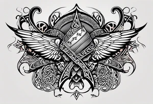 Cheers Mate text, armband +Celtic +grey Cancer Ribbon +tribal +artistic tattoo idea