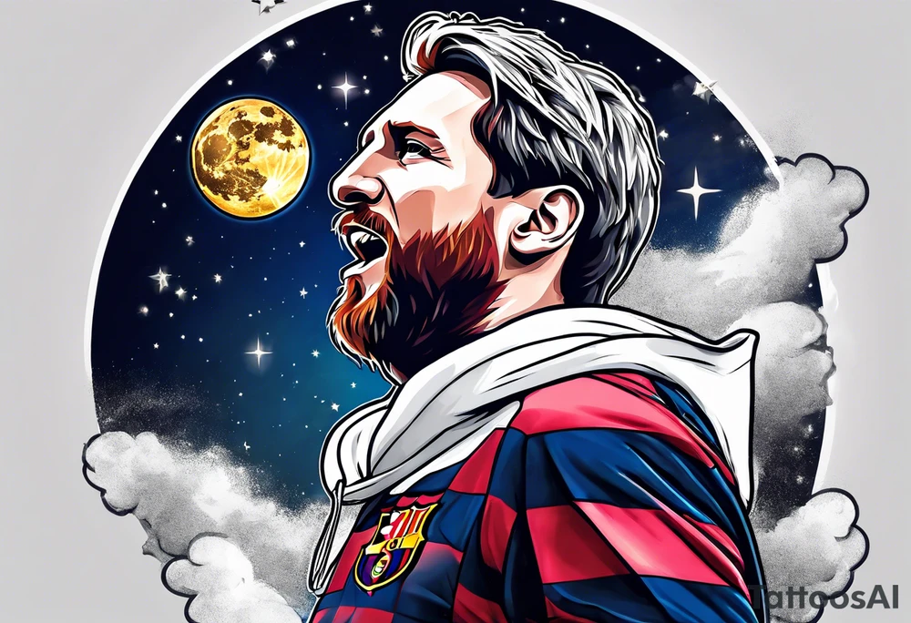 messi stealing the moon tattoo idea