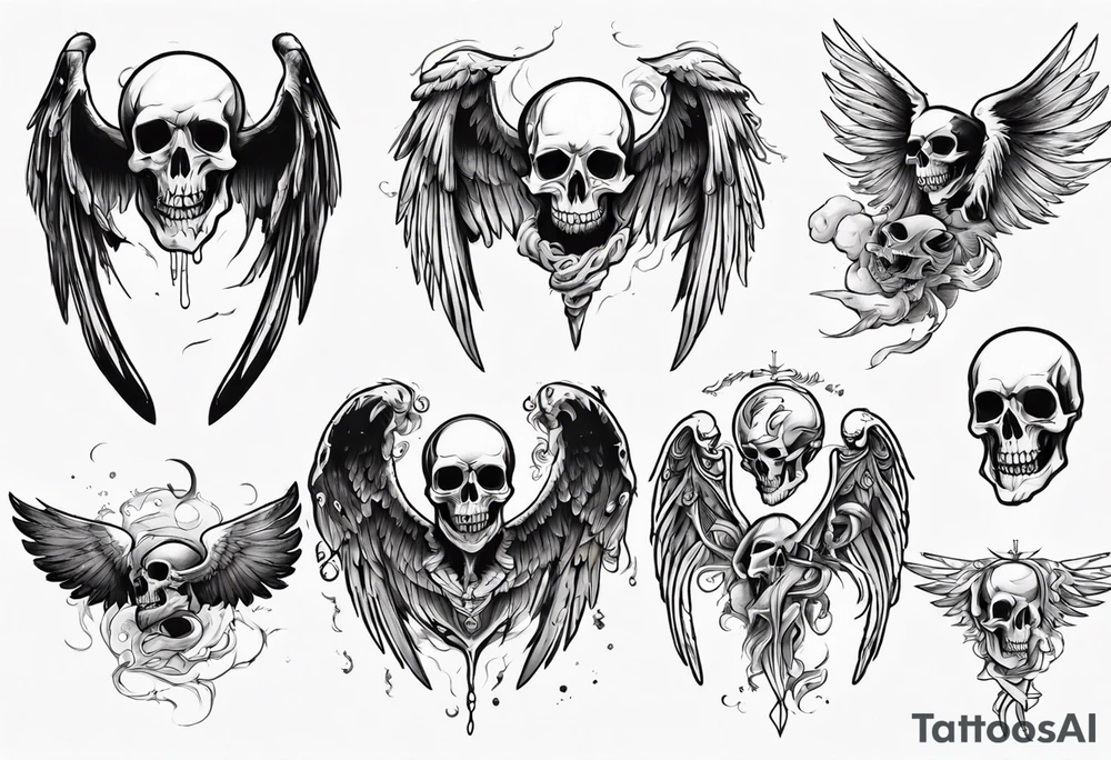 death with wings tattoo idea