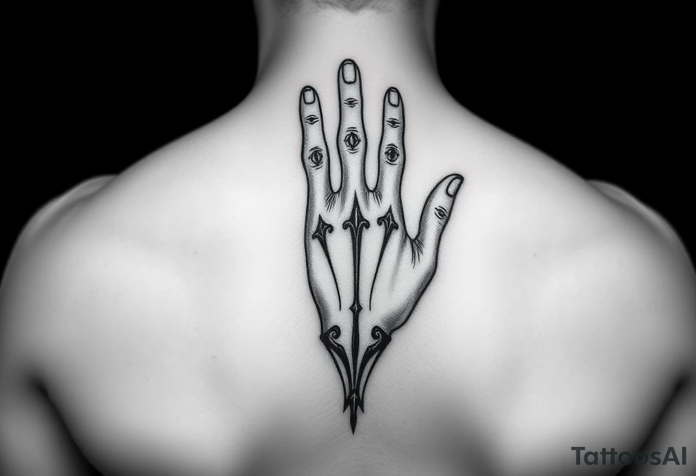 Design a hand tattoo based on dark romance tattoo idea