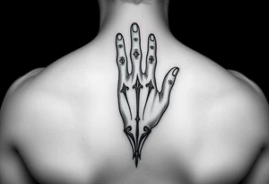 Design a hand tattoo based on dark romance tattoo idea