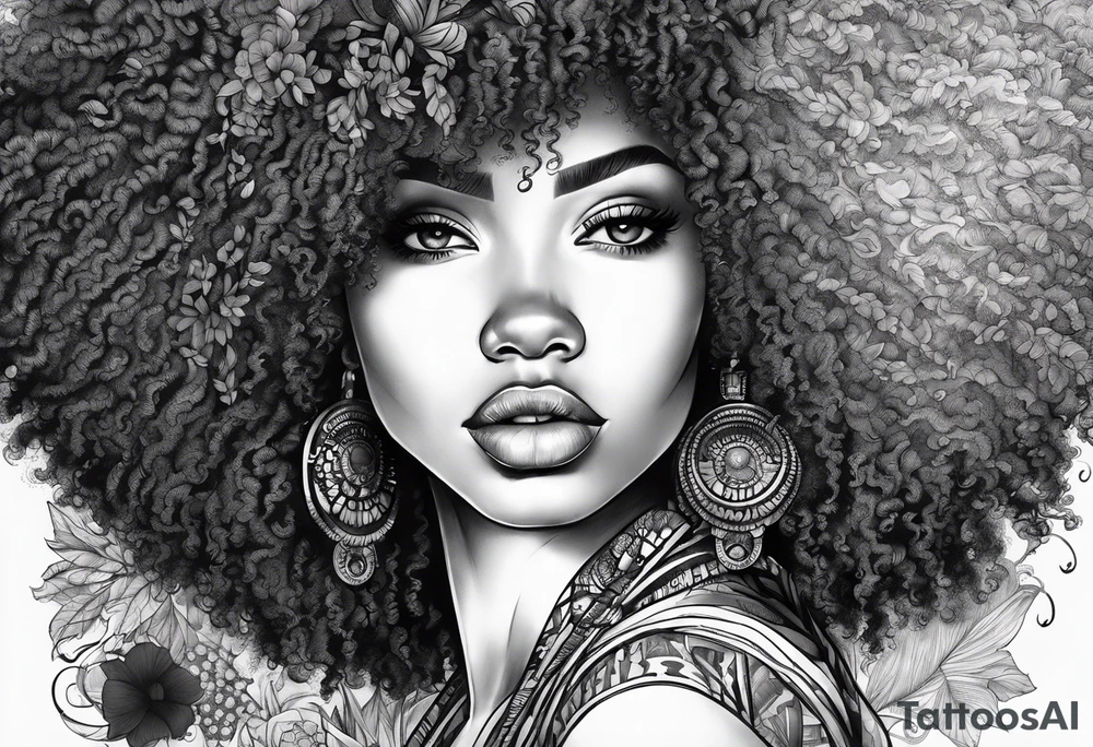 Afro art tattoo idea