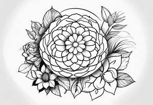 Com flores, tartaruga, tigre, sol, lua, borboletas tattoo idea