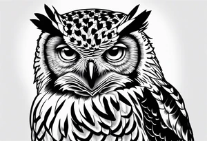 powerful owl, close-up tattoo idea