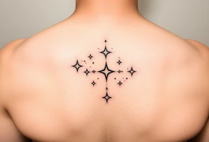 Hand tattoo stars and dots tattoo idea