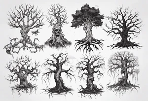 Undead tree tattoo idea