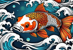 koi fish, in pond tattoo idea