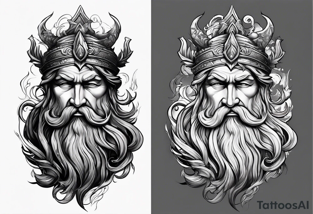 Poseidon mit umhang tattoo idea