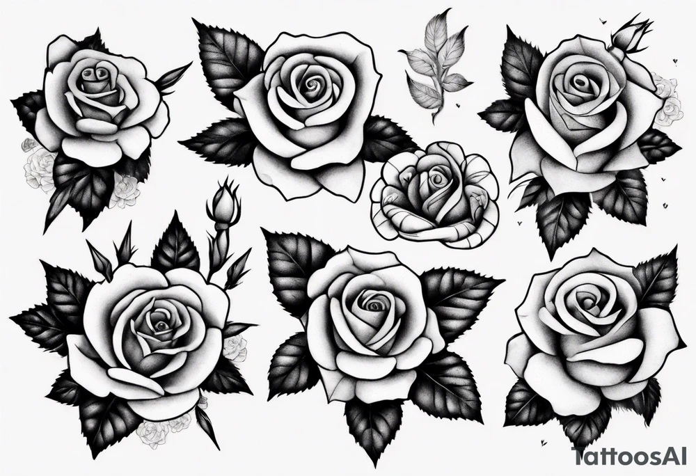 bouquet of roses tattoo idea