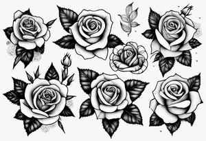 bouquet of roses tattoo idea