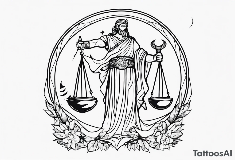 Forearm tattoo god of justice tattoo idea
