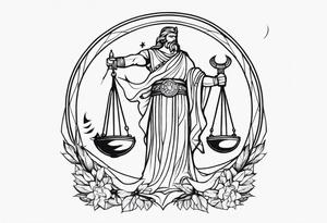 Forearm tattoo god of justice tattoo idea
