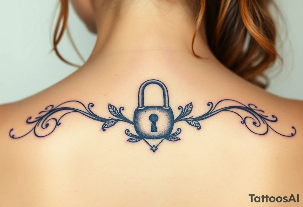 two wedding rings locked together with lock tattoo idea