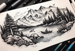 Nature  sleeve animals water tattoo idea