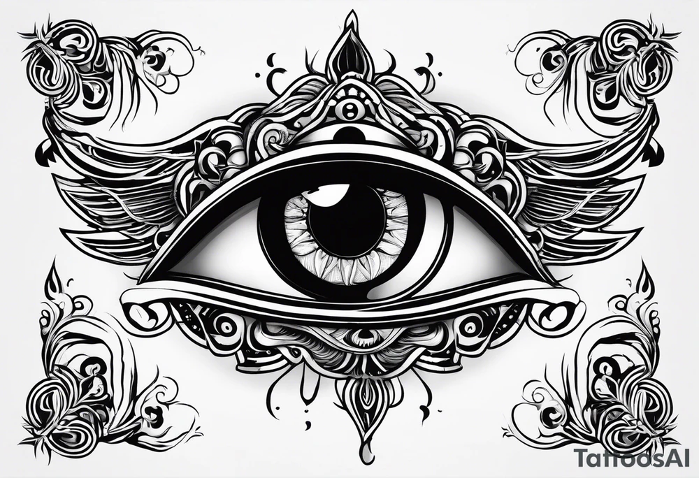 mystic eye tattoo idea