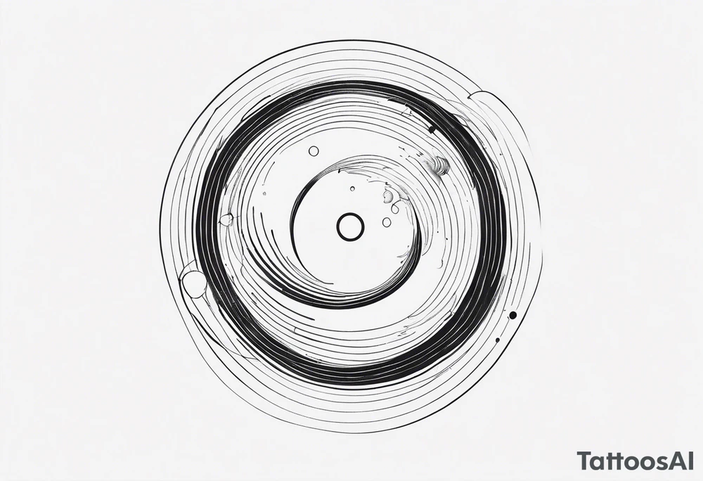 Fine line small wormhole tattoo idea