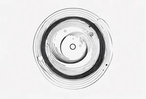 Fine line small wormhole tattoo idea