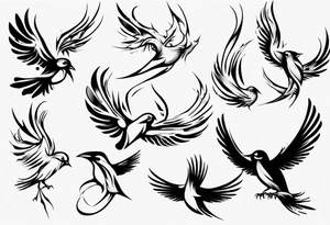 Bird breaking free tattoo idea