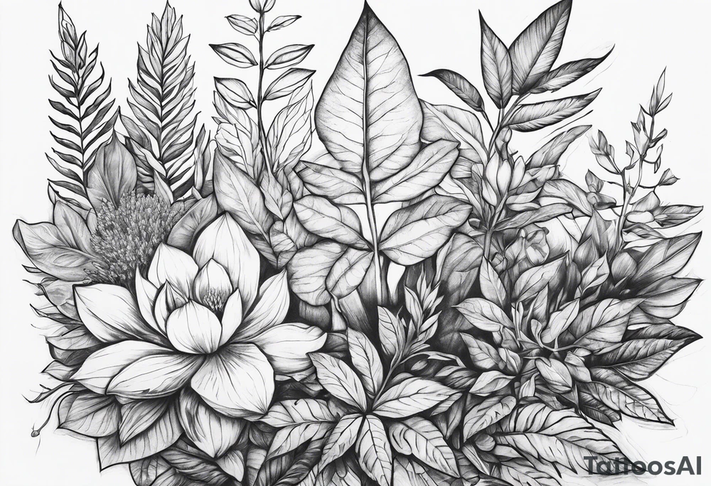 Plants that are not flowers tattoo idea